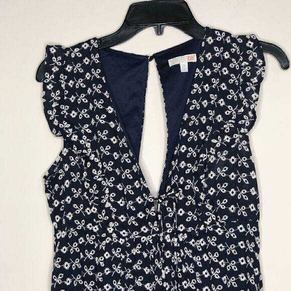 Gianni Bini Navy Blue Lined Eyelet Dress Small - Picture 5 of 14